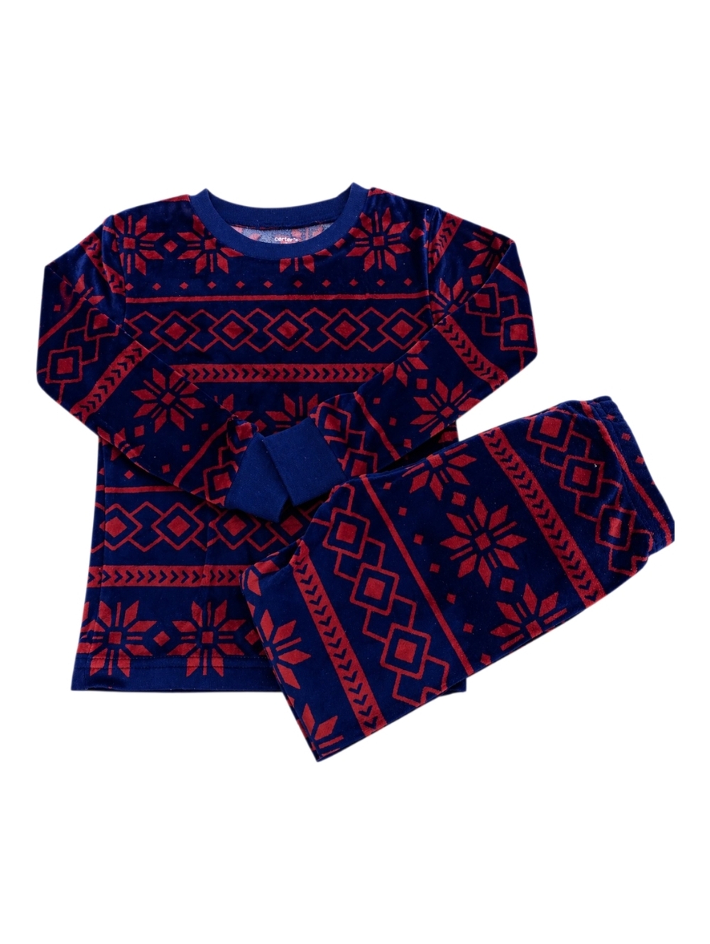 Carter's 3T Kids Pajamas - Blue and Red Velvet Like Material